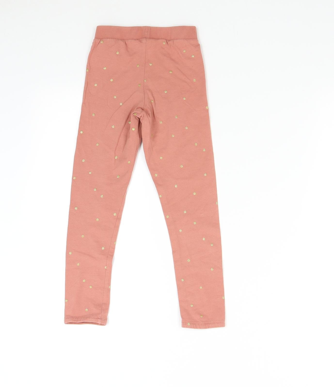 H&M Girls Pink Polka Dot  Jogger Trousers Size 6-7 Years