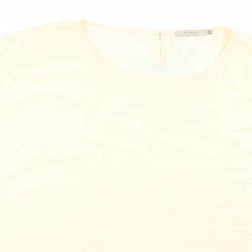 Anany Womens Beige   Basic Blouse Size M