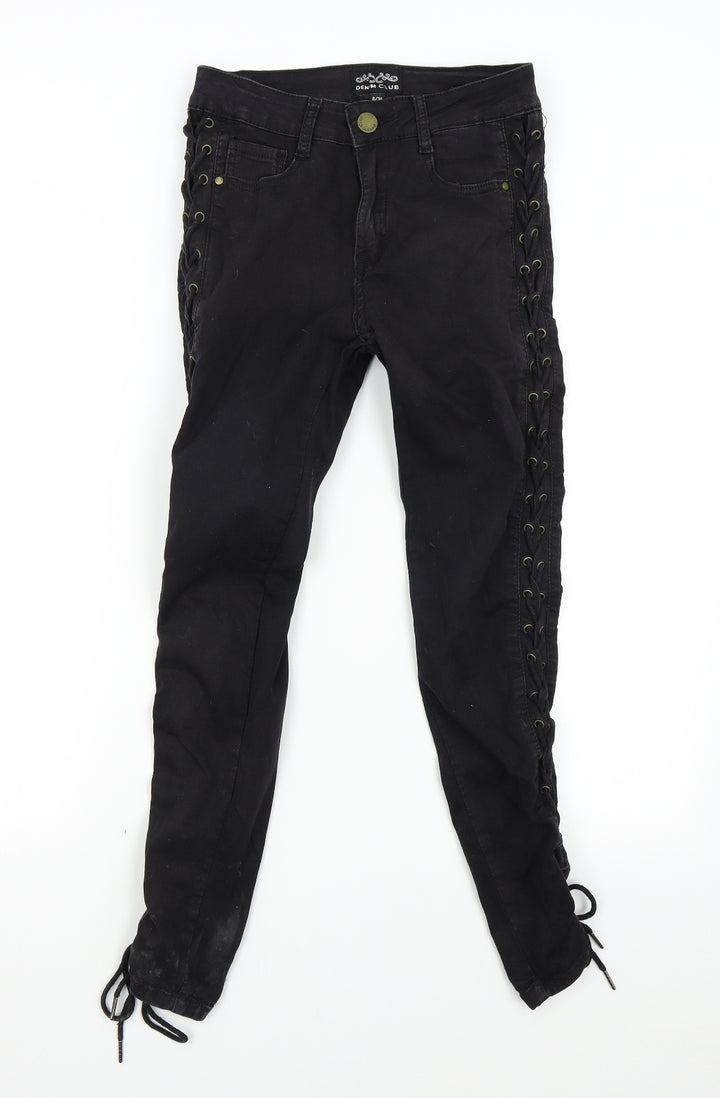 Denim Club Womens Black  Denim Skinny Jeans Size 8 L27 in
