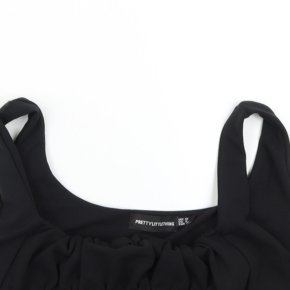 Pretty Little Thing Womens Black   Cropped Tank Size 12