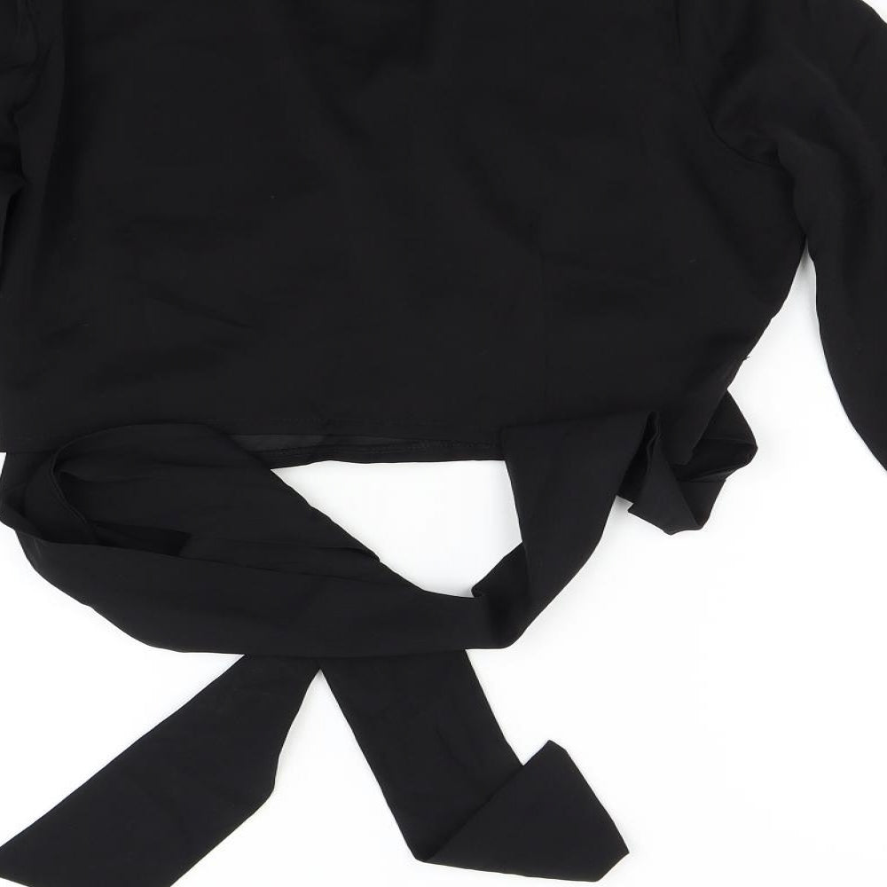 In the Style Womens Black   Wrap Blouse Size 14
