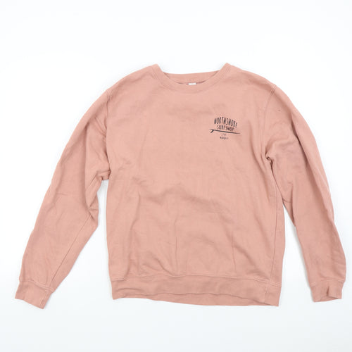 Just Hoods Womens Pink   Pullover Sweatshirt Size M