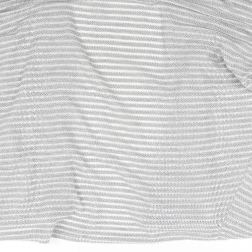 Matalan Womens Grey Striped  Cardigan Jumper Size 14