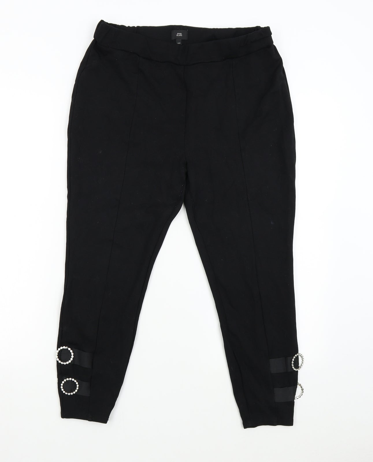 River Island Womens Black   Capri Trousers Size 16 L23 in