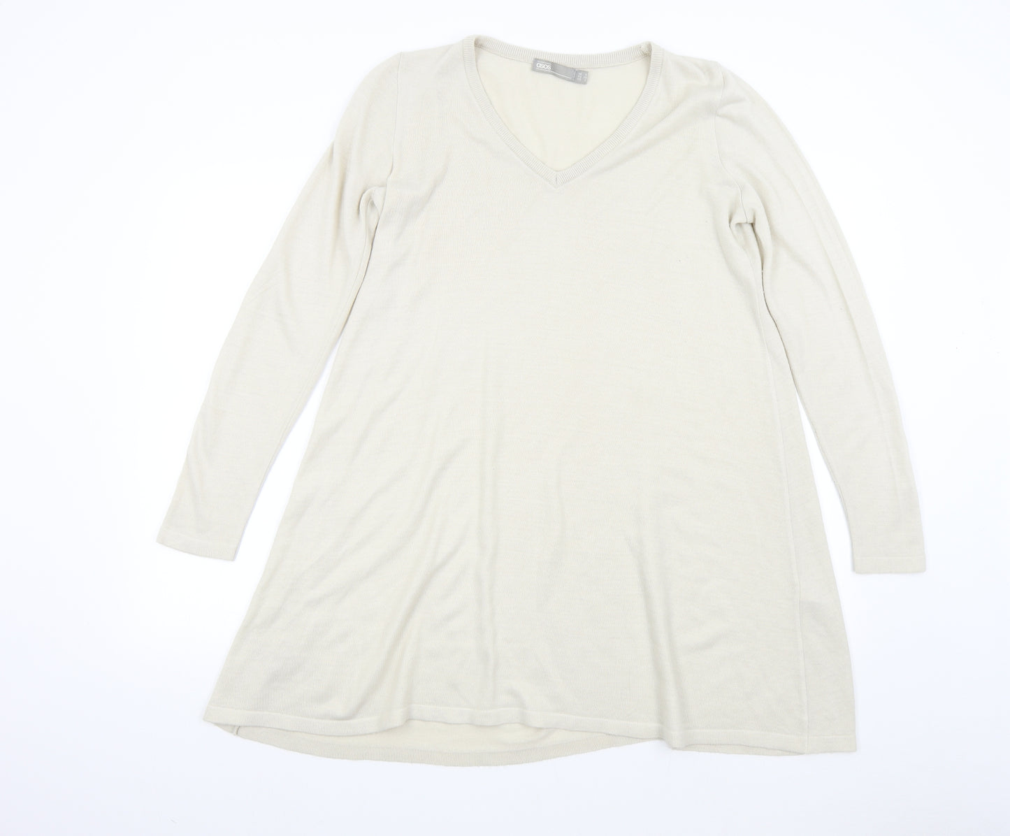 ASOS Womens Beige  Knit Jumper Dress  Size 6  - Over Sized