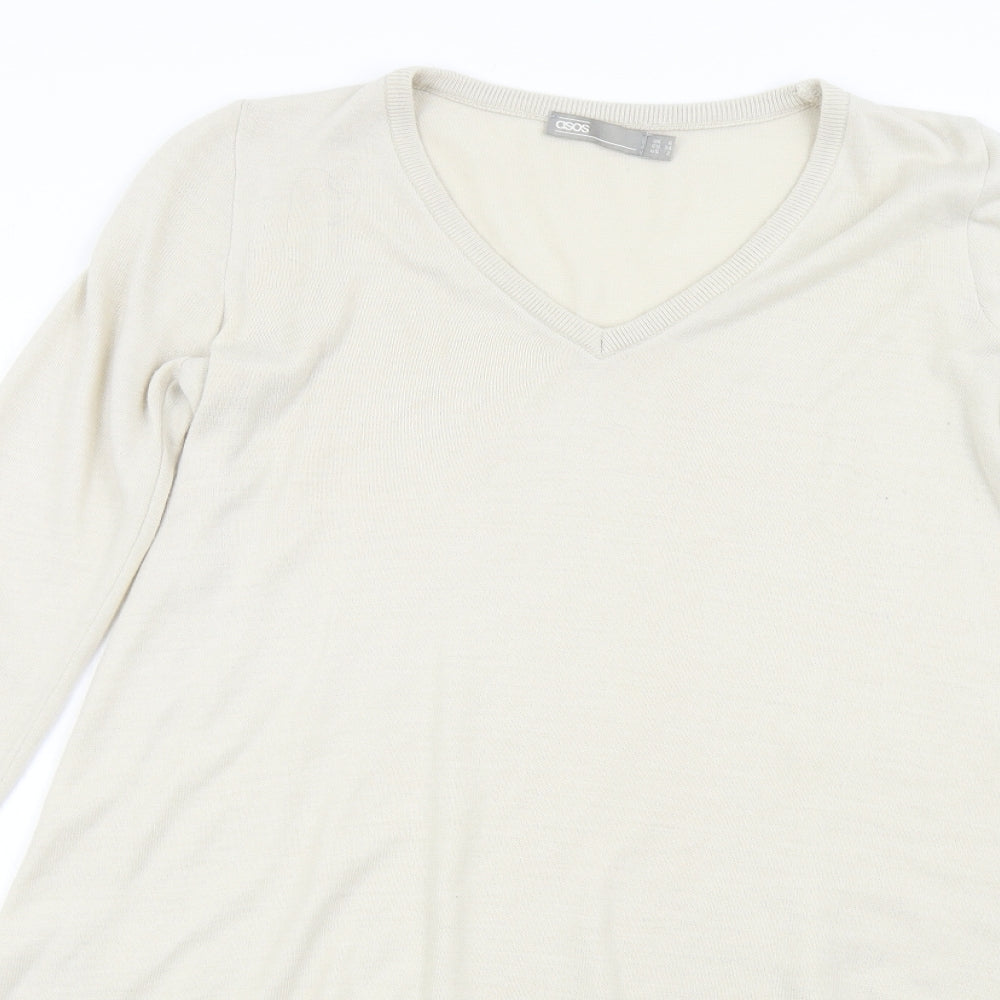 ASOS Womens Beige  Knit Jumper Dress  Size 6  - Over Sized