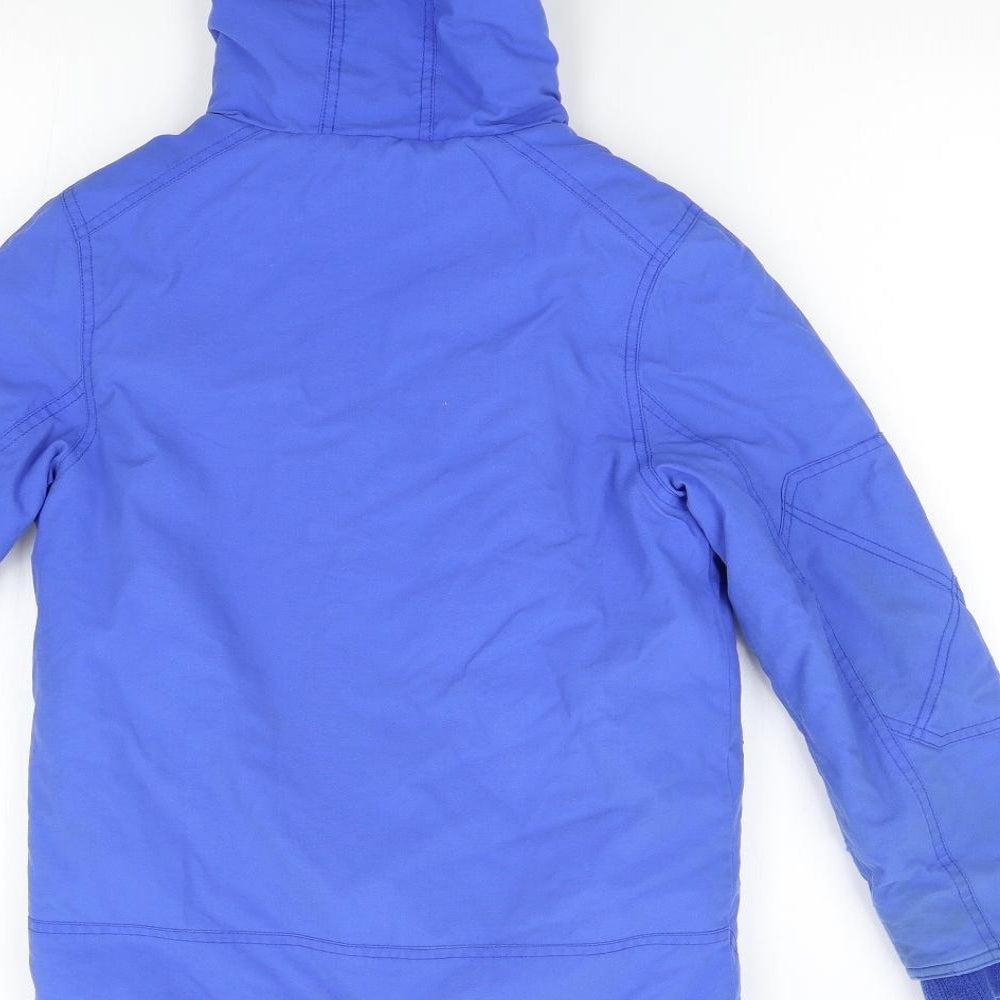 M&S Boys Blue   Overcoat Coat Size 9-10 Years