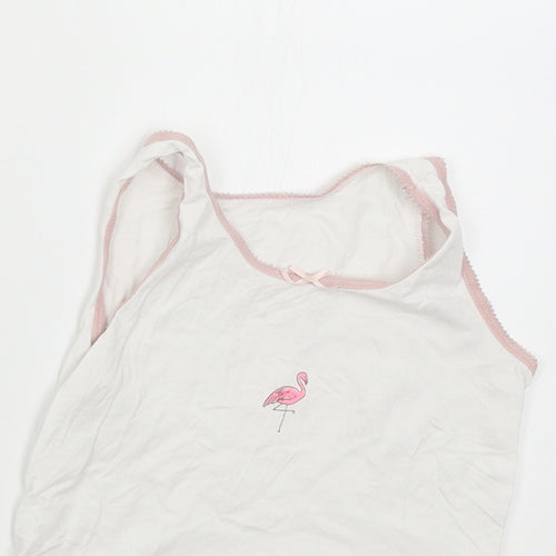 George Girls White   Basic Tank Size 4-5 Years  - Flamingo