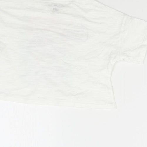 F&F Girls White   Basic T-Shirt Size 7-8 Years  - Dalmatian Summer