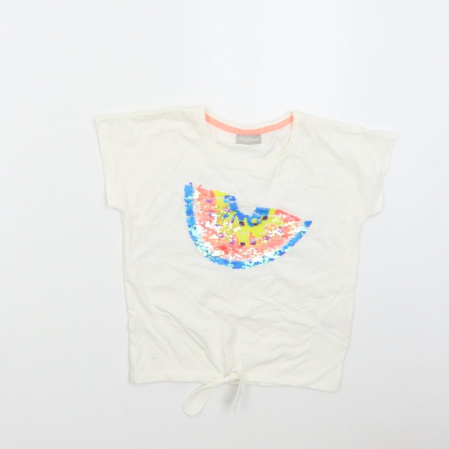 Matalan Girls White   Basic T-Shirt Size 9 Years