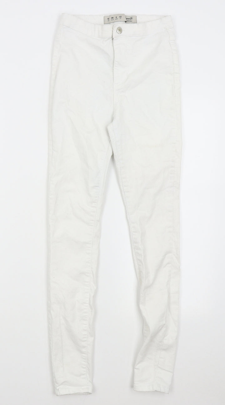 Primark Womens White Denim Skinny Jeans Size 10 L28 in