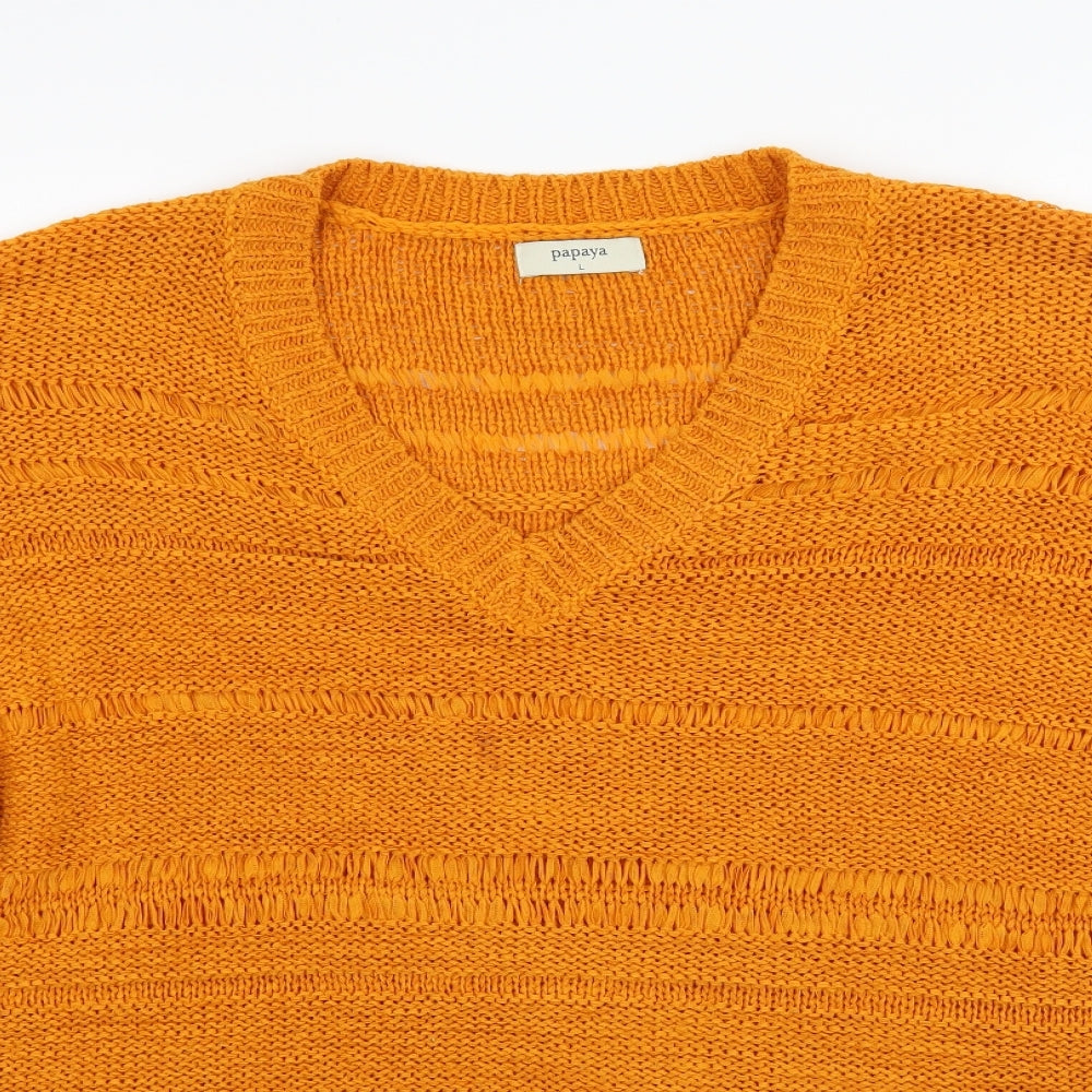 Papaya Womens Yellow   Pullover Jumper Size L