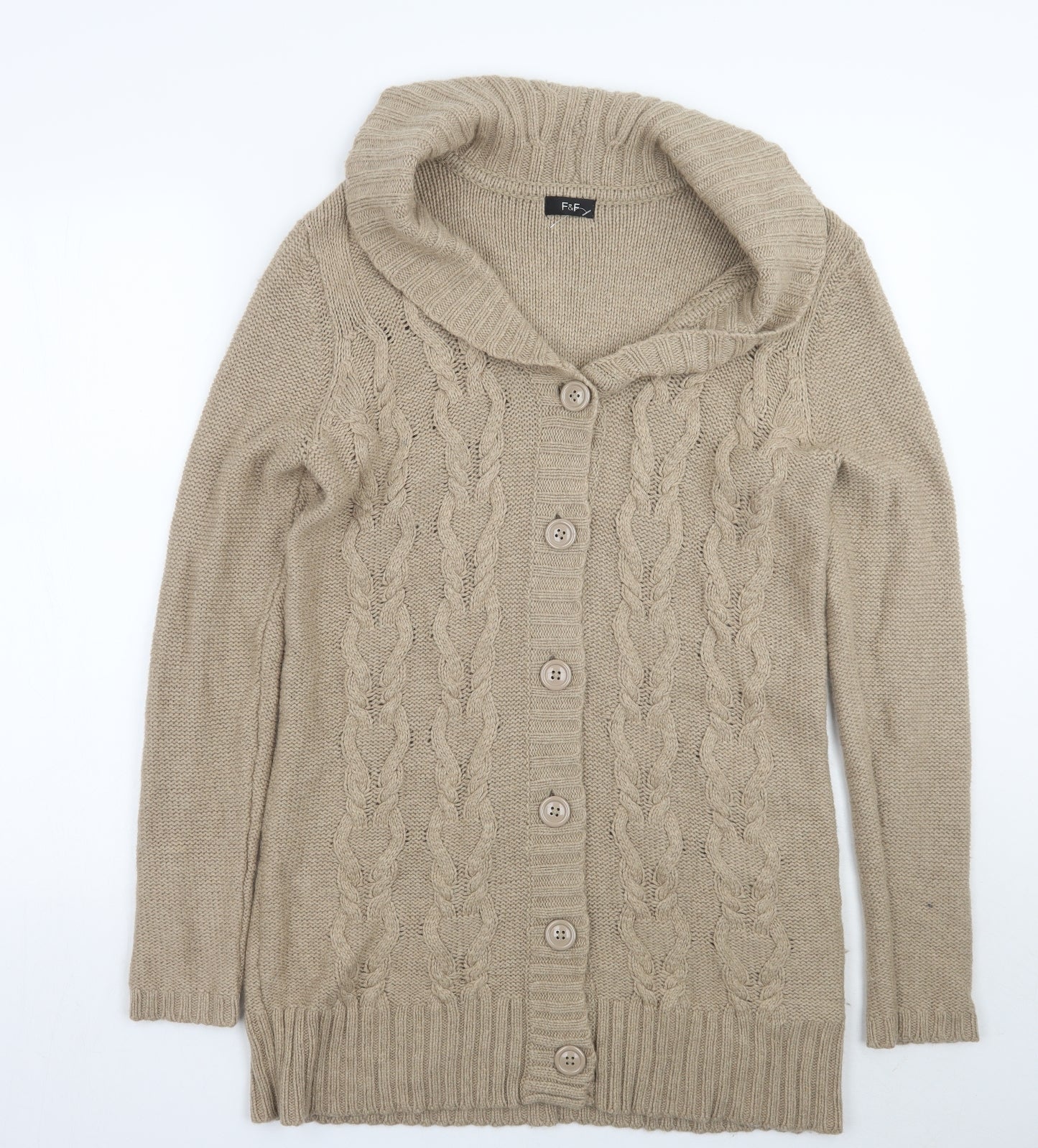 F&F Womens Brown   Cardigan Jumper Size 16