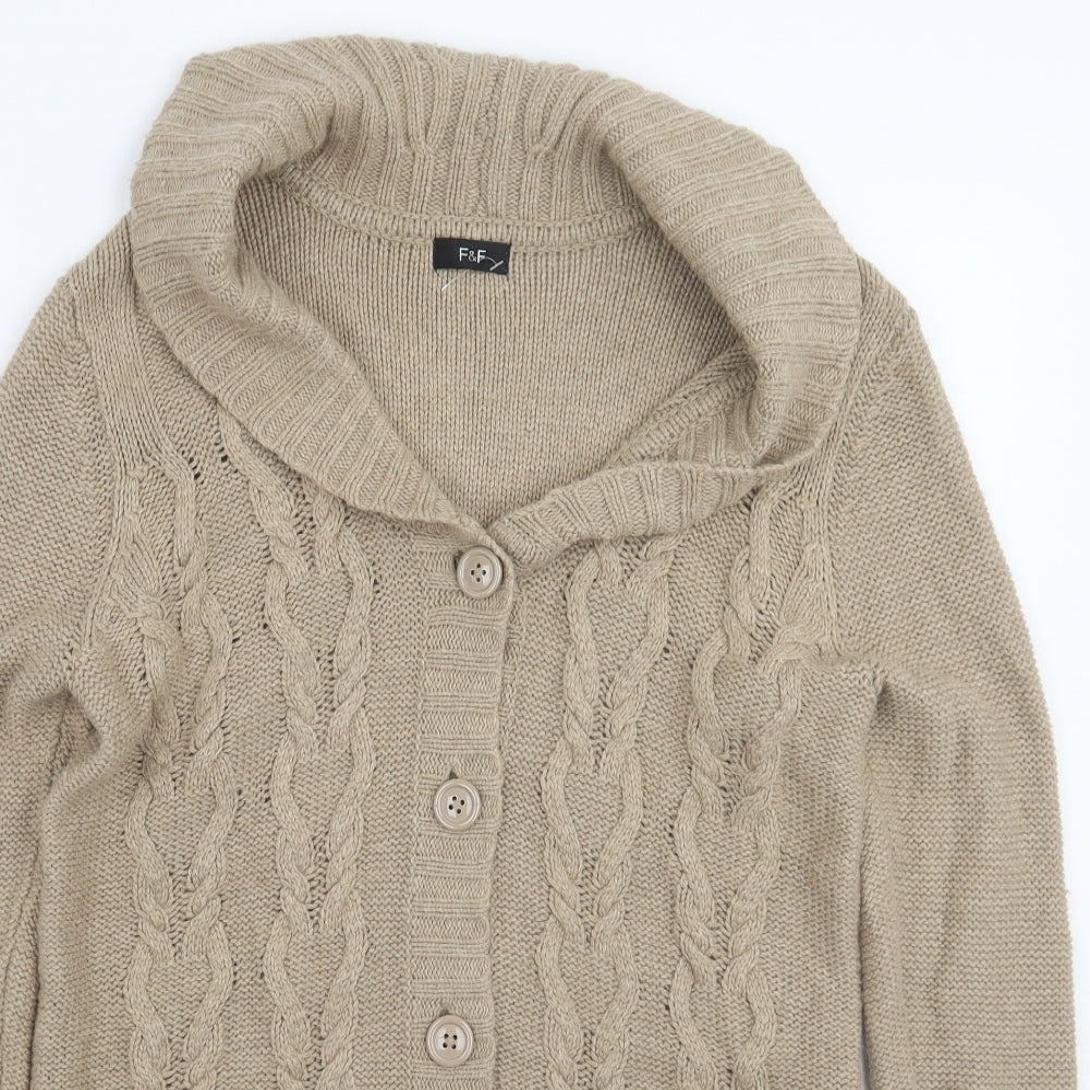 F&F Womens Brown   Cardigan Jumper Size 16