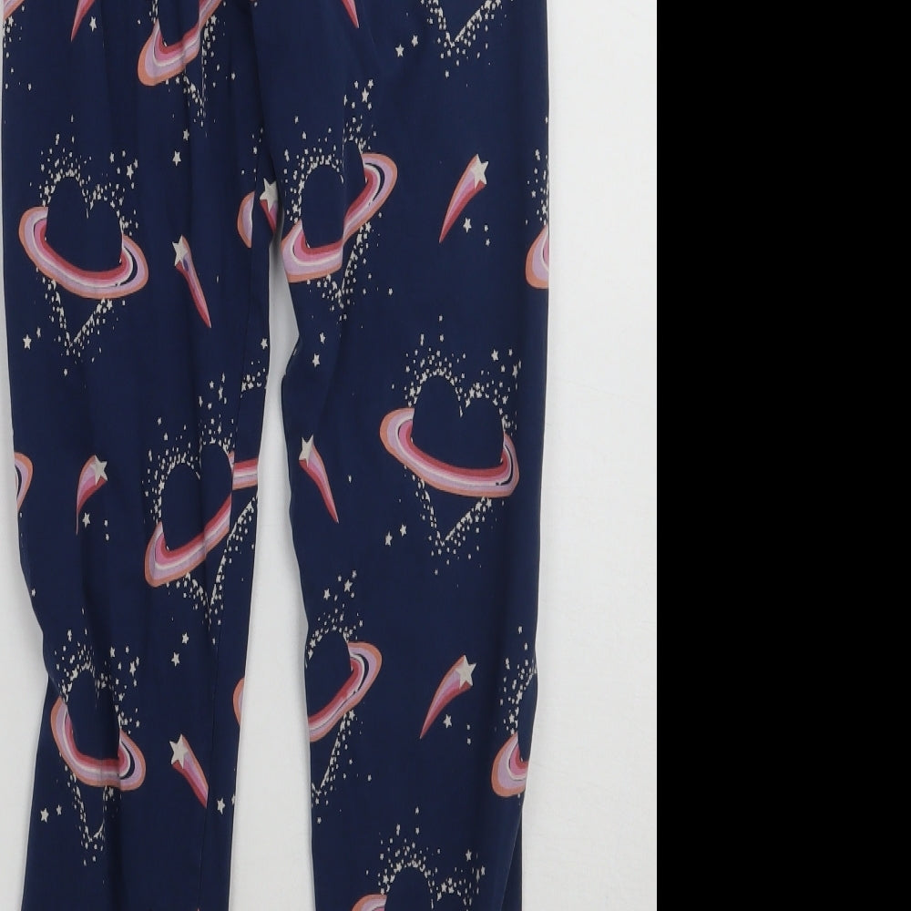 Marks and Spencer Girls Blue Geometric  Top Pyjama Set Size 10-11 Years