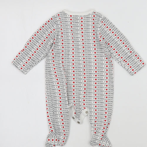 Mothercarew Baby White Geometric  Babygrow One-Piece Size 0-3 Months