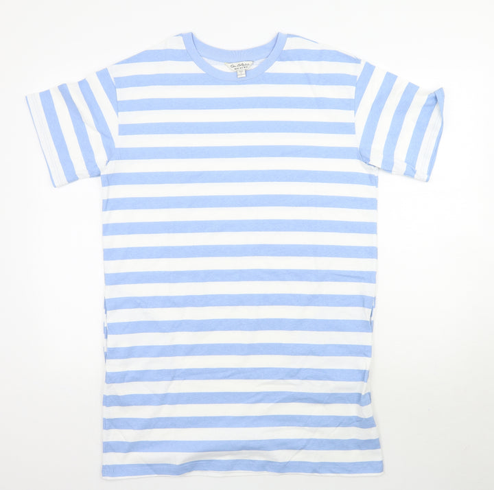Miss Selfridge Womens Blue Striped A-Line Size 10