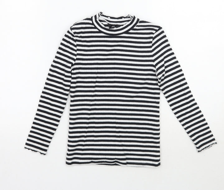 George Girls White Striped  Pullover Jumper Size 6-7 Years