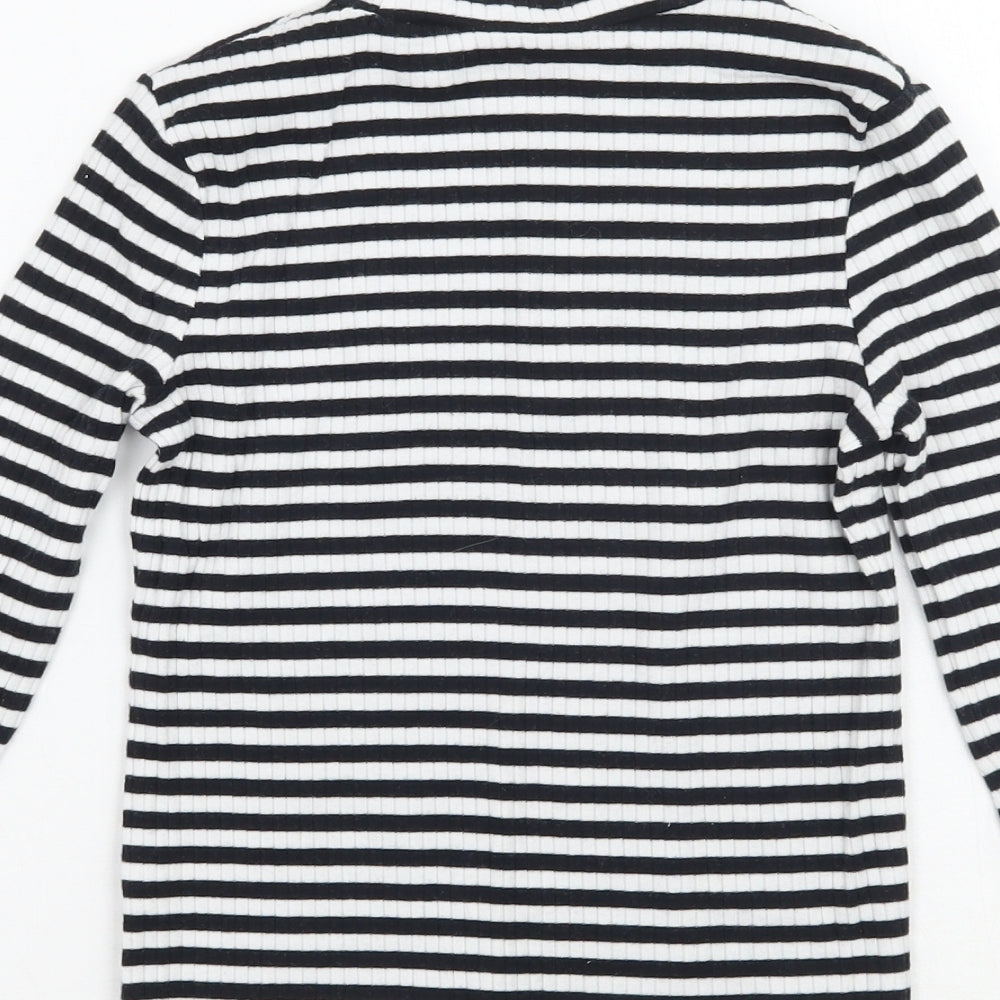 George Girls White Striped  Pullover Jumper Size 6-7 Years