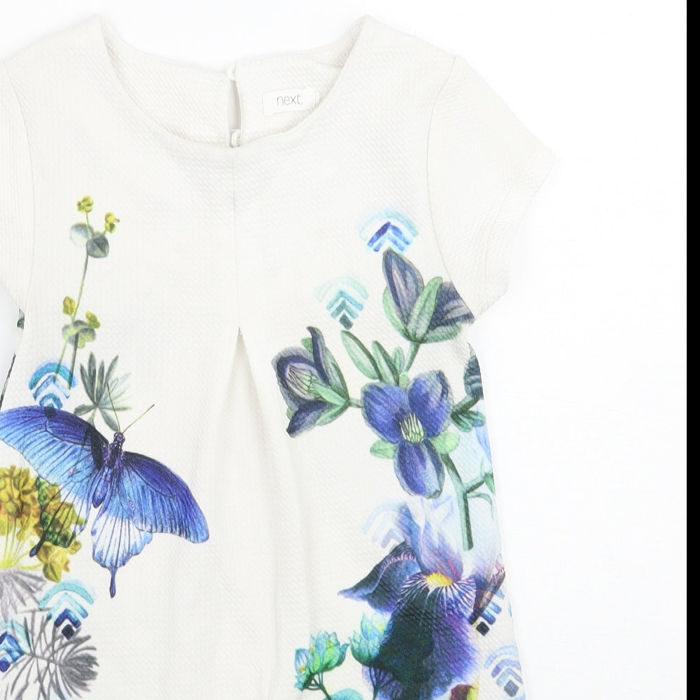 NEXT Girls White Floral  A-Line  Size 5 Years