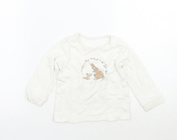 George Baby Ivory   Basic T-Shirt Size 12-18 Months  - Winnie the pooh