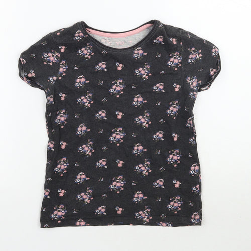 Young Dimension Girls Grey Floral  Basic T-Shirt Size 8-9 Years