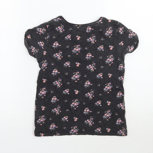 Young Dimension Girls Grey Floral  Basic T-Shirt Size 8-9 Years