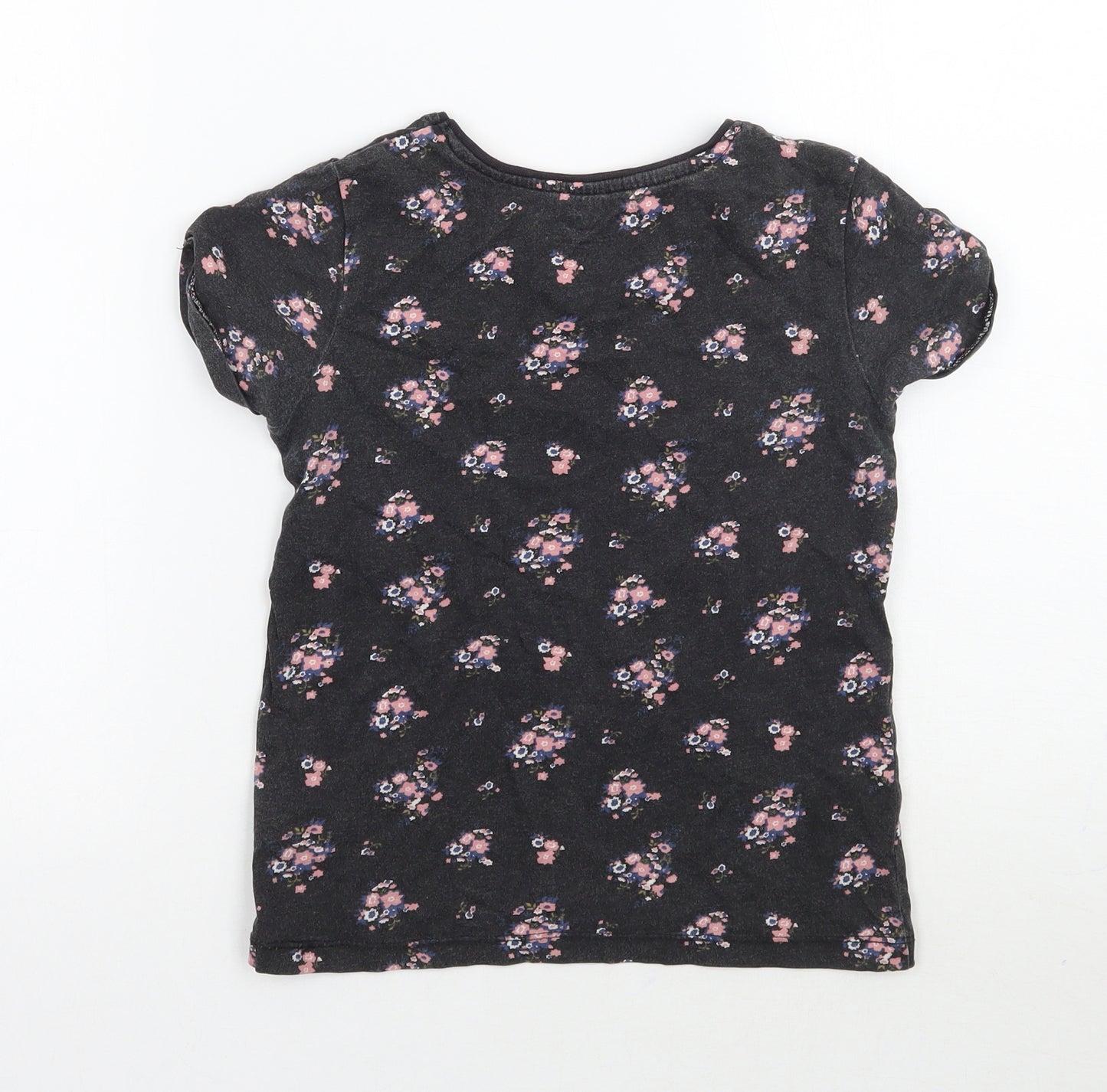 Young Dimension Girls Grey Floral  Basic T-Shirt Size 8-9 Years