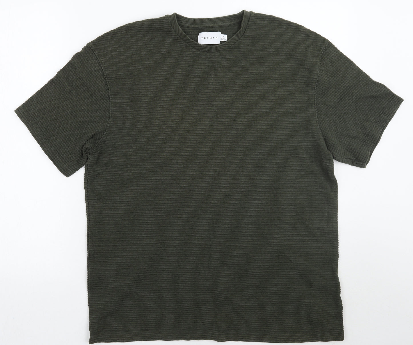 Topman Mens Green    T-Shirt Size S