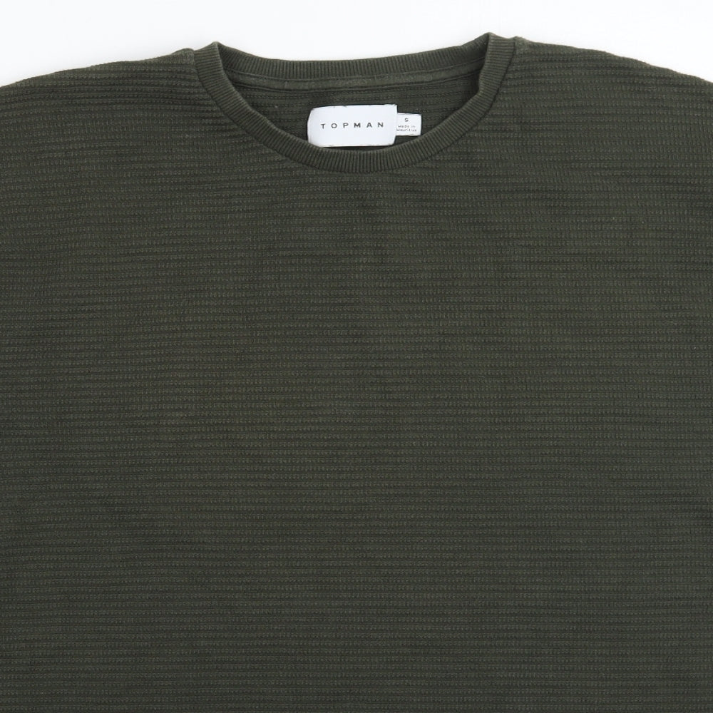 Topman Mens Green    T-Shirt Size S