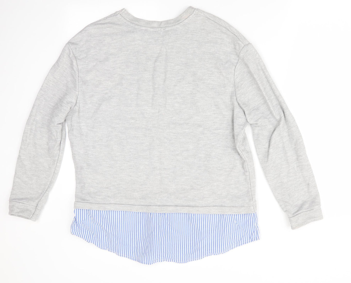 Atmosphere Womens Grey   Pullover Sweatshirt Size 16  - Faux Shirt Hem