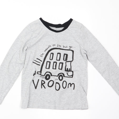 George Boys Grey Solid   Pyjama Top Size 7-8 Years  - buses