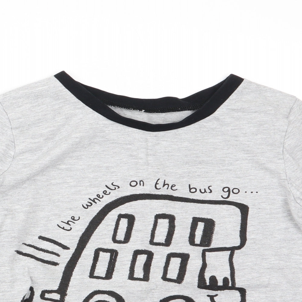 George Boys Grey Solid   Pyjama Top Size 7-8 Years  - buses