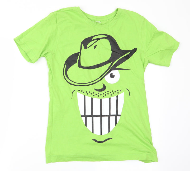Bonprix Collection Boys Green   Basic T-Shirt Size 12-13 Years  - Face print