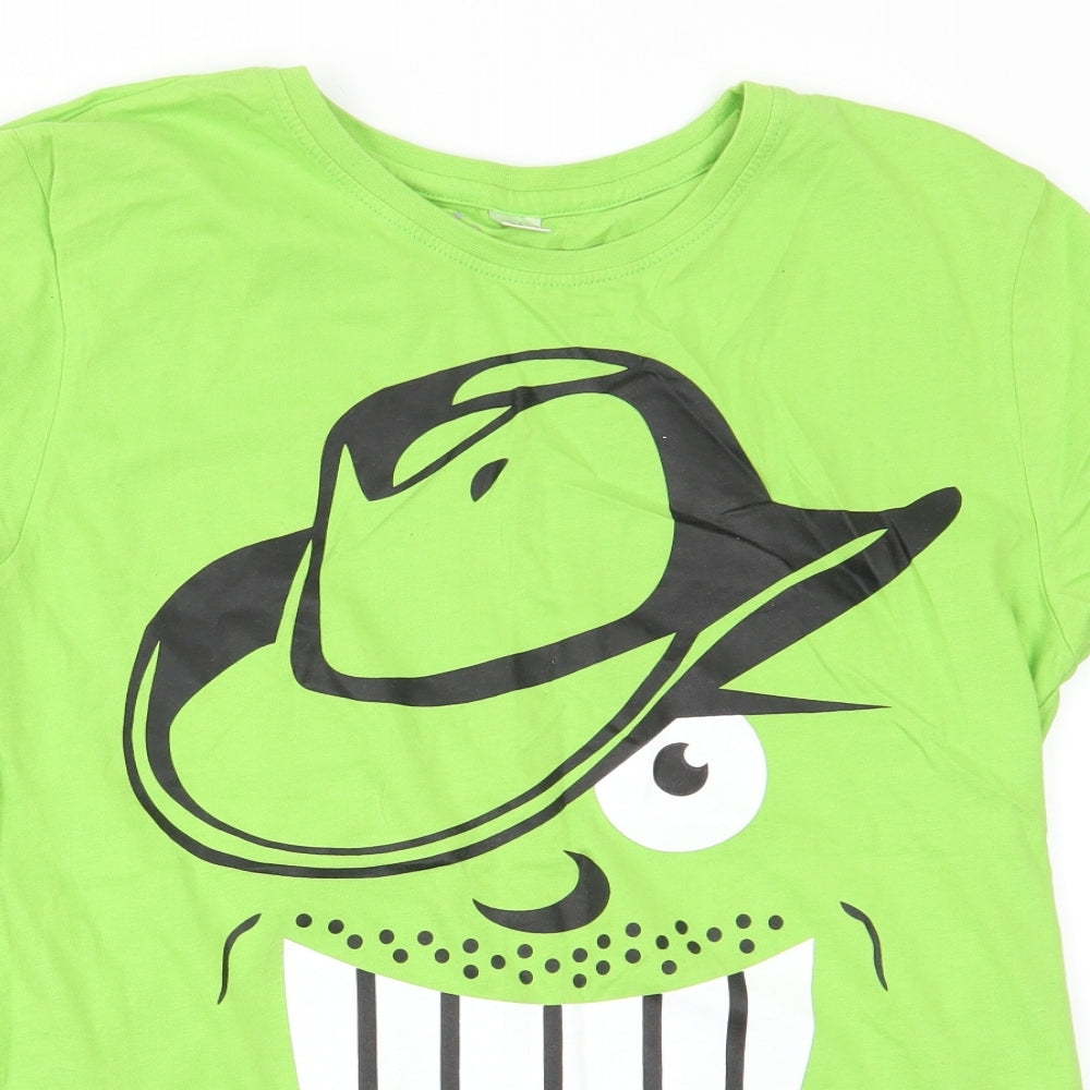 Bonprix Collection Boys Green   Basic T-Shirt Size 12-13 Years  - Face print
