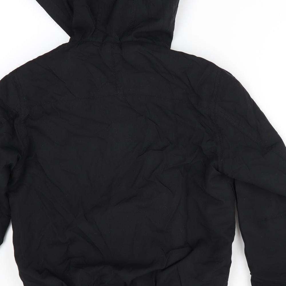 George Boys Black   Anorak Coat Size 8-9 Years
