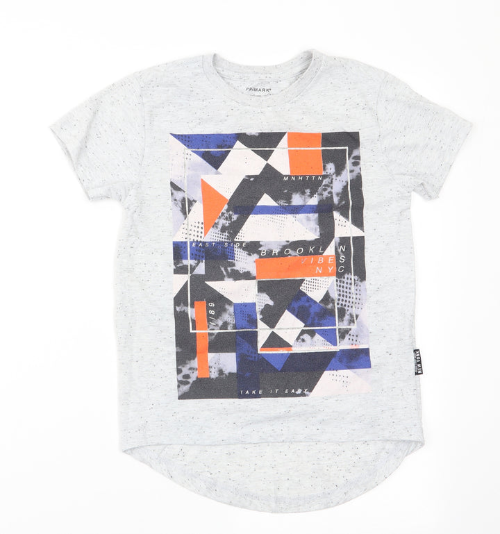 Primark Boys Grey   Basic T-Shirt Size 7-8 Years  - Brooklyn Vibe