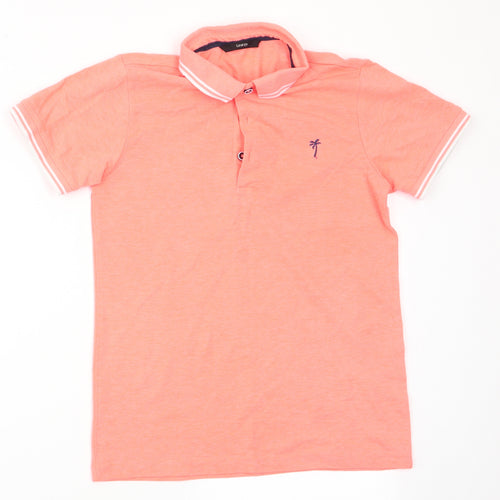 George Girls Orange   Basic Polo Size 10-11 Years  - Palm Tree Logo