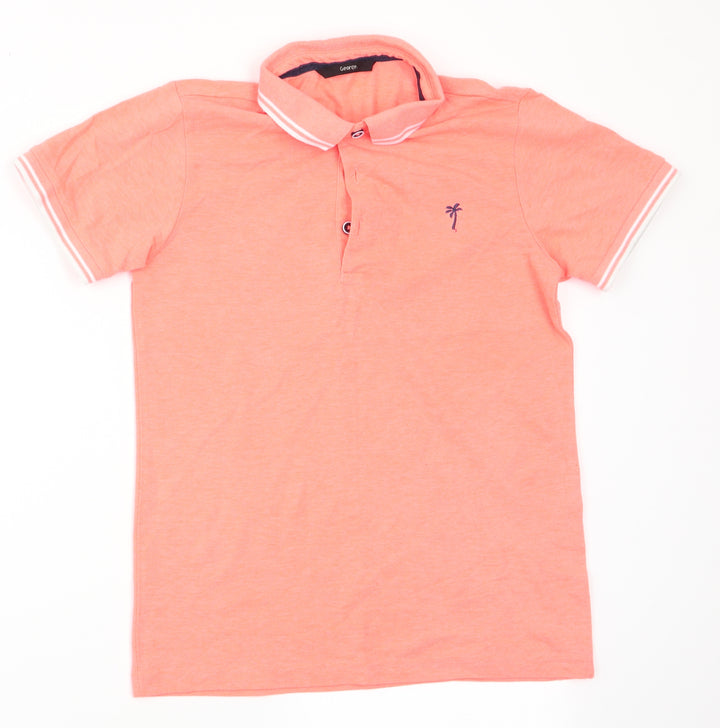 George Girls Orange   Basic Polo Size 10-11 Years  - Palm Tree Logo