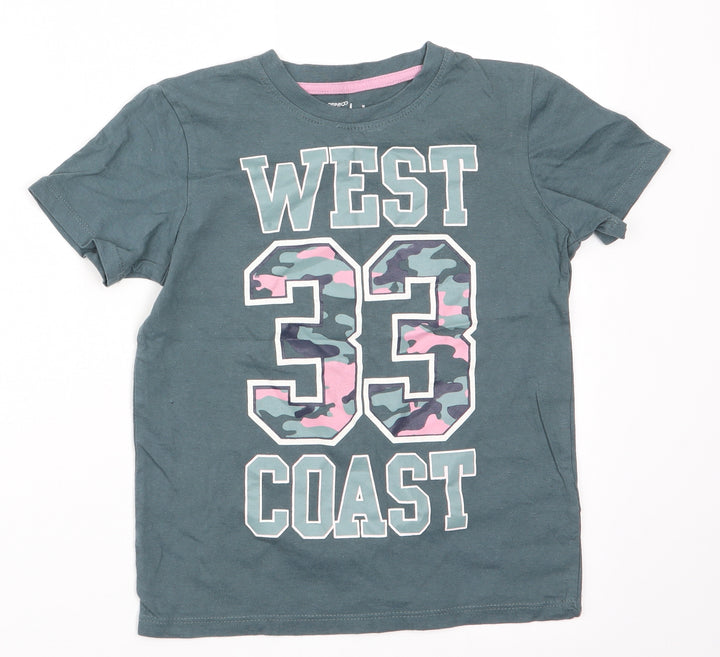 Pep & Co Girls Green   Basic T-Shirt Size 6-7 Years  - West 33 Coast