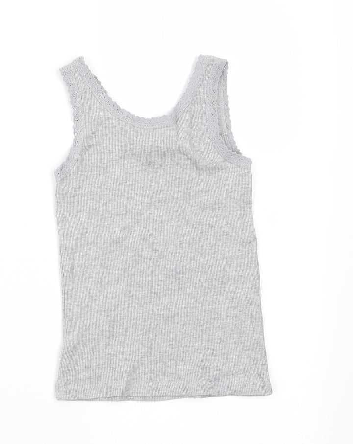 I Love Girlswear Girls Grey   Basic Tank Size 3 Years  - lace trim