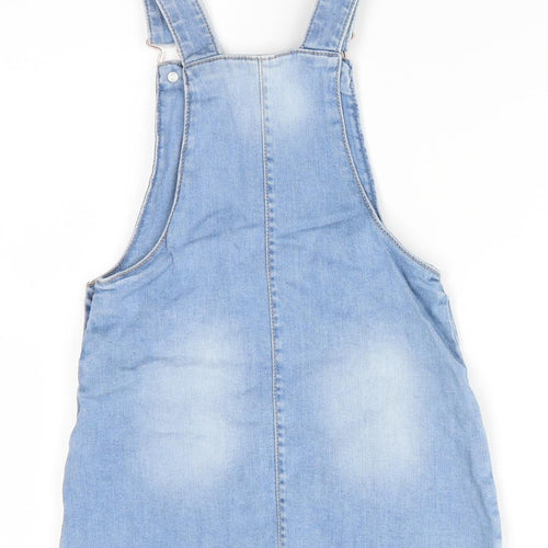 Florence and Fred Girls Blue Floral  Pinafore/Dungaree Dress  Size 4-5 Years