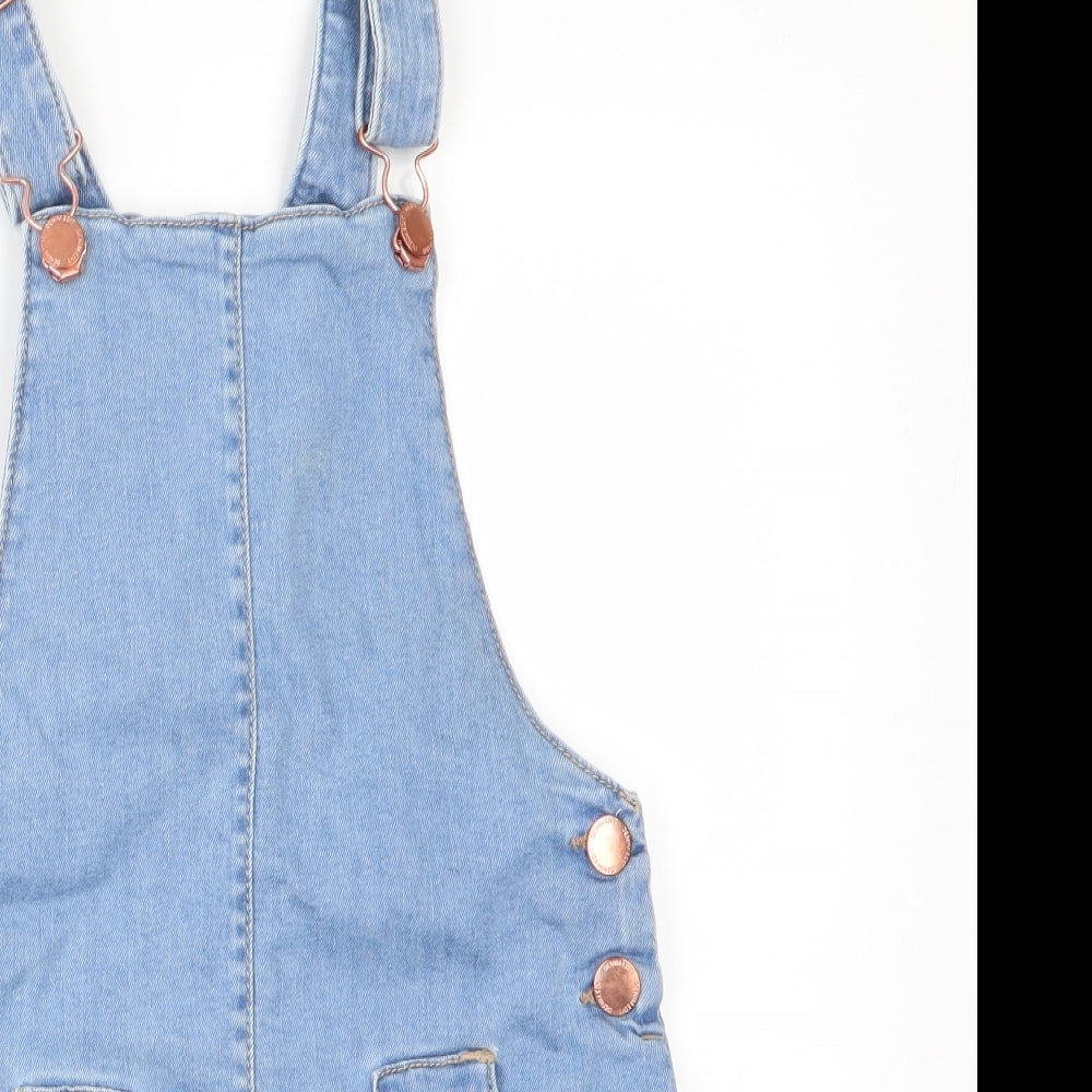 Florence and Fred Girls Blue Floral  Pinafore/Dungaree Dress  Size 4-5 Years