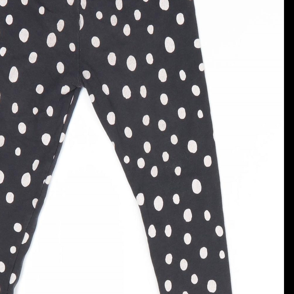 George Girls Black Polka Dot  Jegging Trousers Size 3-4 Years