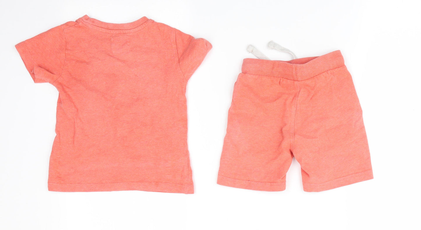 Surfer Dude Baby Orange   Shorts Set Outfit/Set Size 18-24 Months  - shorts & t-shirt