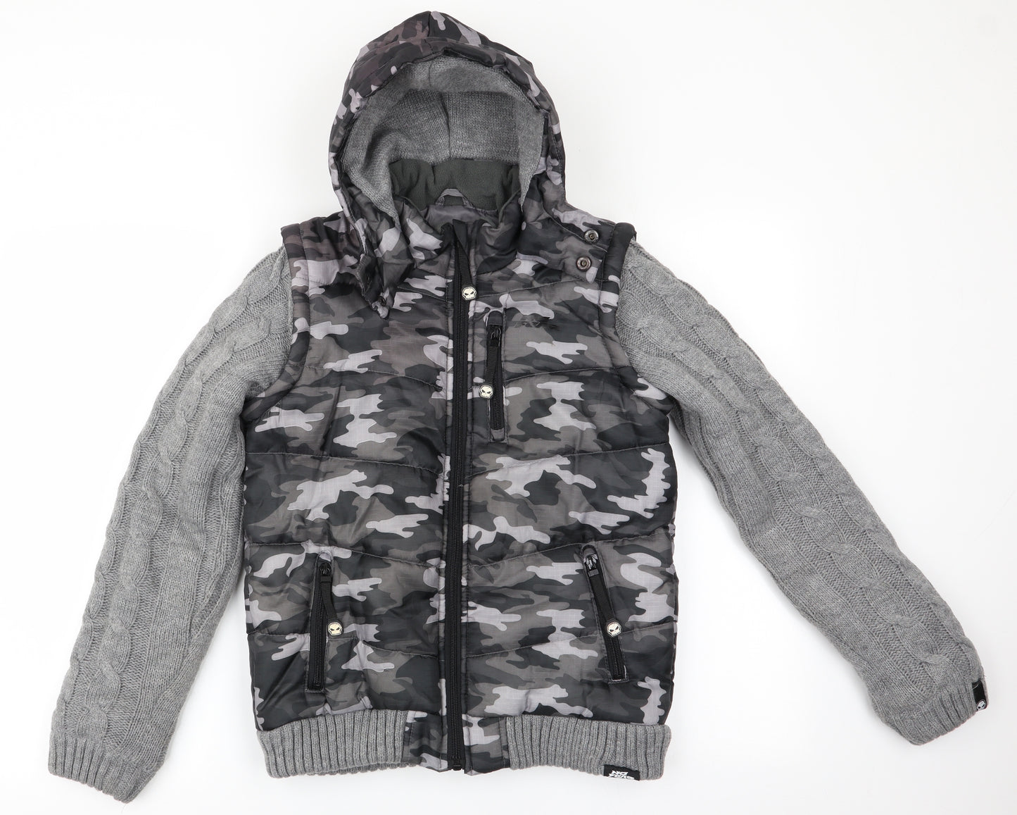 No Fear Boys Grey Camouflage  Anorak Coatigan Size 13 Years