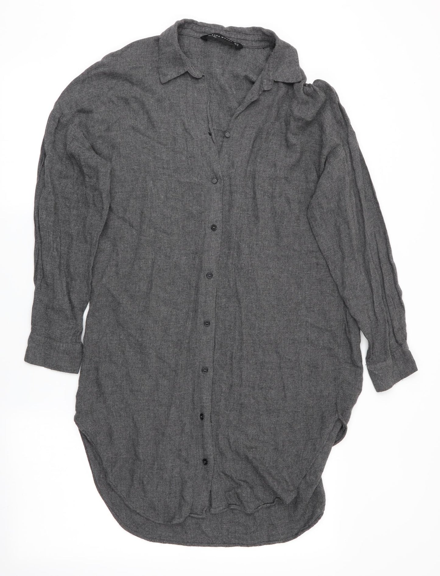 Zara Womens Grey   Shirt Dress  Size 4
