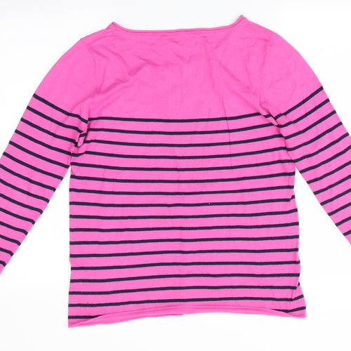 Crew Clothing company Womens Pink Striped  Pullover Jumper Size 14