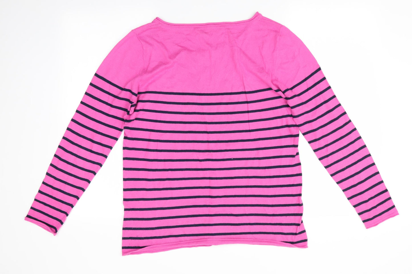 Crew Clothing company Womens Pink Striped  Pullover Jumper Size 14