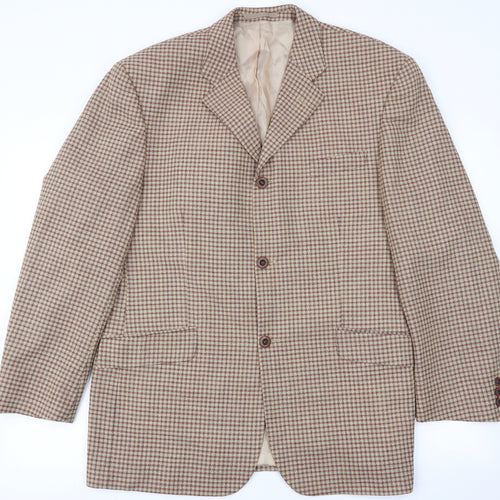 REMUS Mens Brown Check  Jacket Blazer Size 42